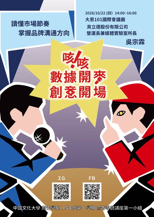 1151廣告系專題講座 第一組-「咳咳！數據開麥，創意開場」圖片